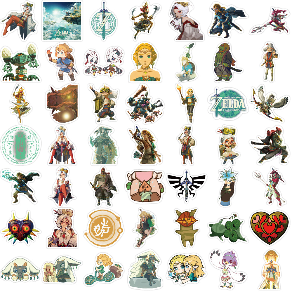 50pcs Zelda Kingdom Tears Stickers Switch Action Adventure Games