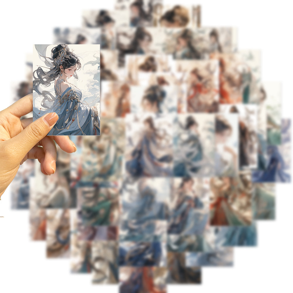 50pcs Ancient Anime Girls Stickers