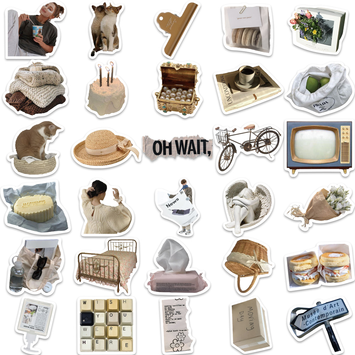 63pcs INS VSCO Style Stickers Cats Phone