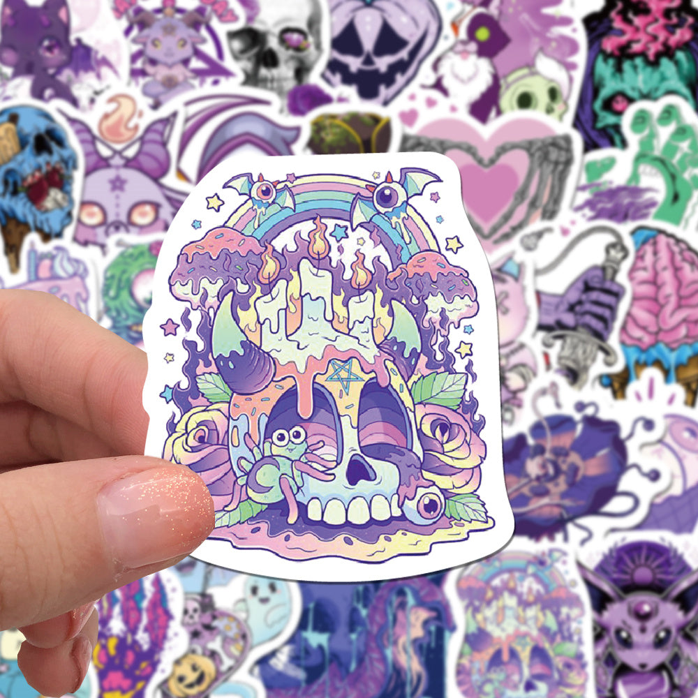 50pcs Gothic Purple Stickers