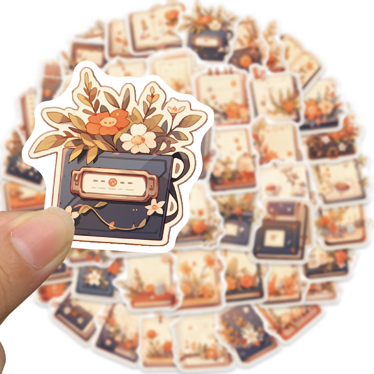 50pcs Books and Flowers Knowledge Plants Stickers