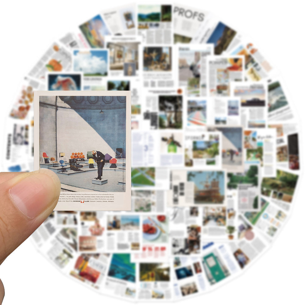 52pcs Newspaper News Photo Stickers