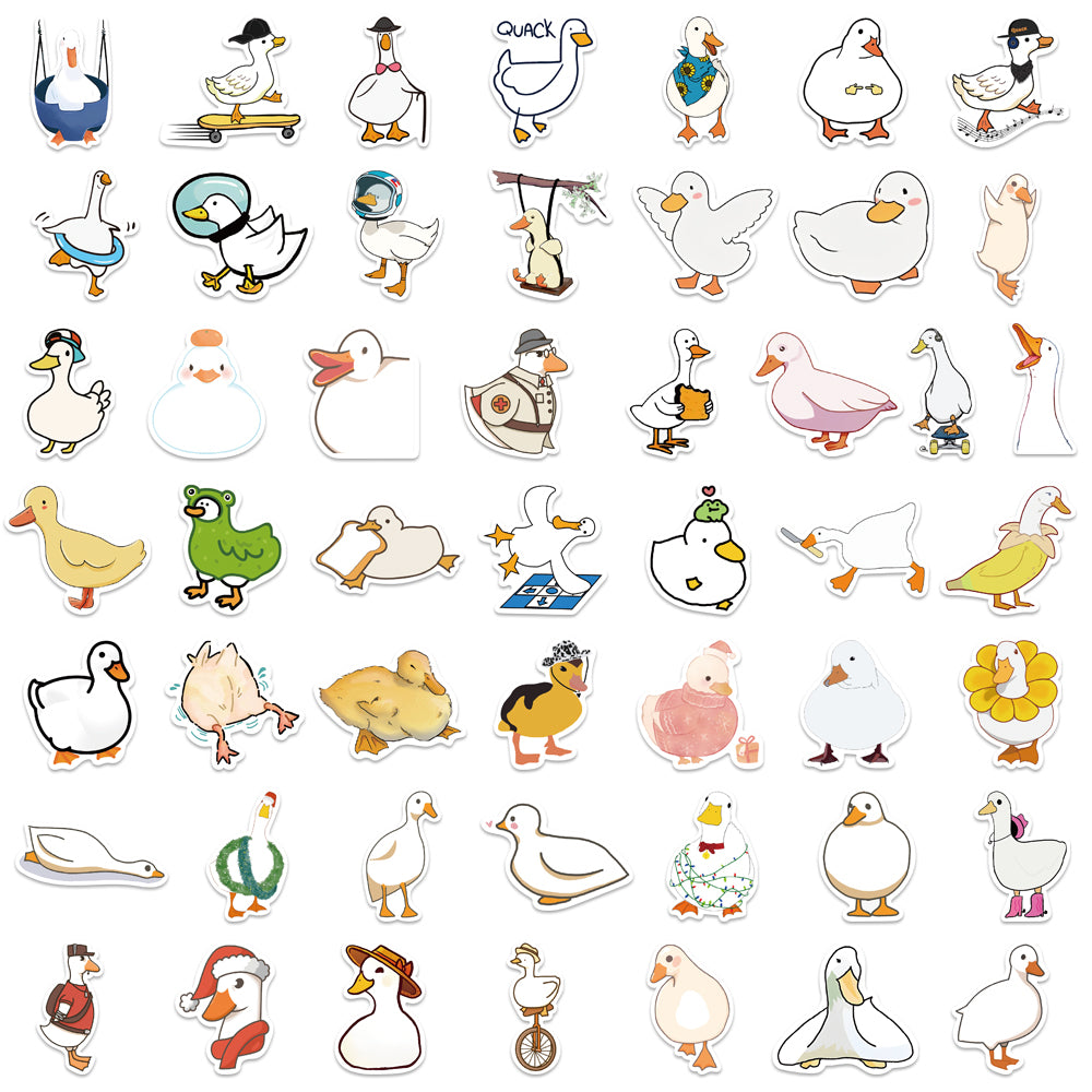 50pcs Sketch Duck Stickers Kids Cartoon Animals