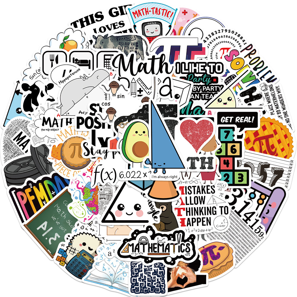 50pcs Mathematical Formulas Stickers Cute Angle Math