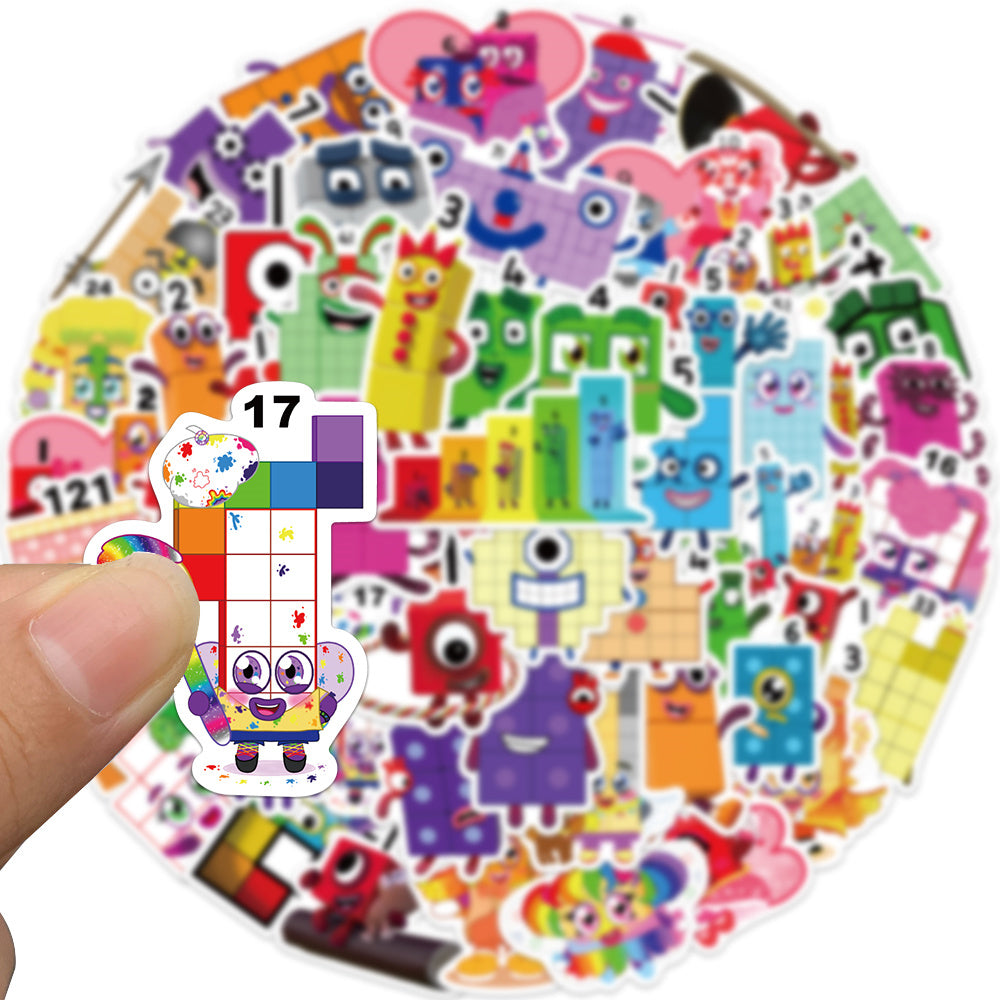 52pcs Numberblocks Kids Cartoon Stickers
