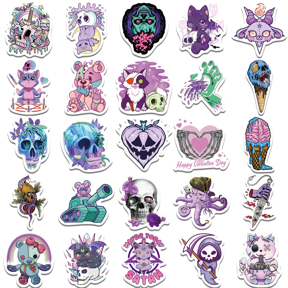50pcs Gothic Purple Stickers
