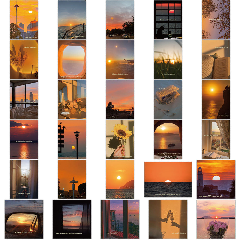 60pcs Sunset 2 Sunrise Landscape Photo Stickers