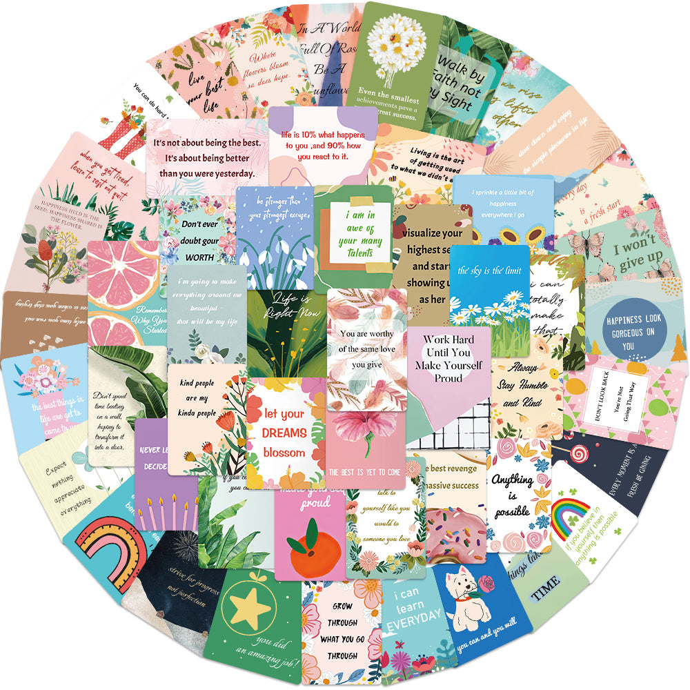 52pcs Inspirational Cards Stickers Make Yourself Proud