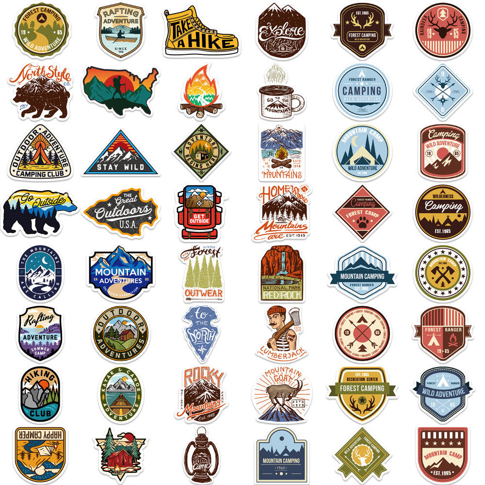 98pcs Outdoor Camping Camper Tents Stickers