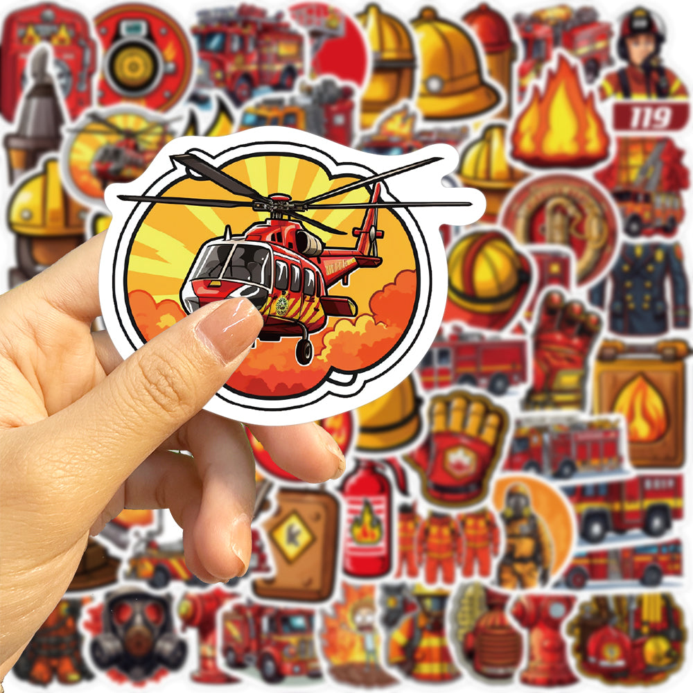 61pcs Firefighting Fire Hero Fire Engines Stickers