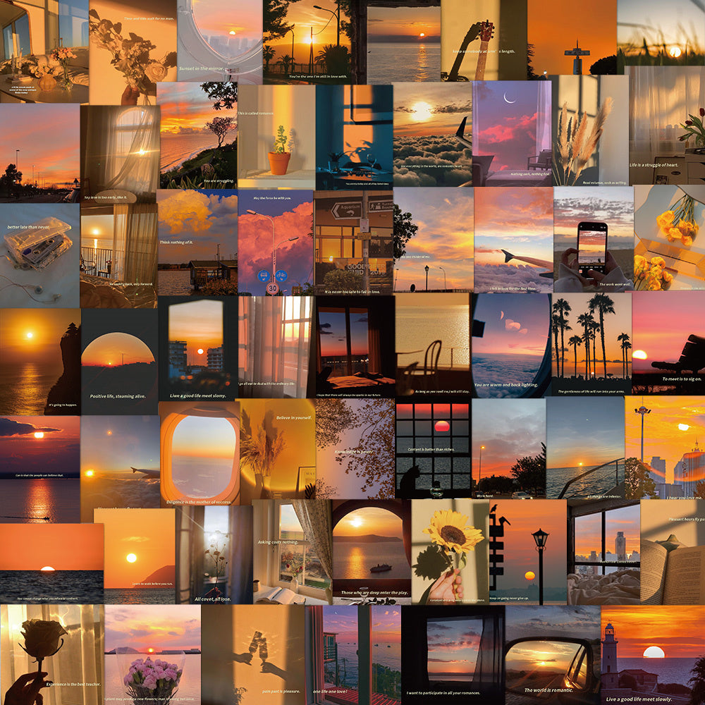 60pcs Sunset 2 Sunrise Landscape Photo Stickers
