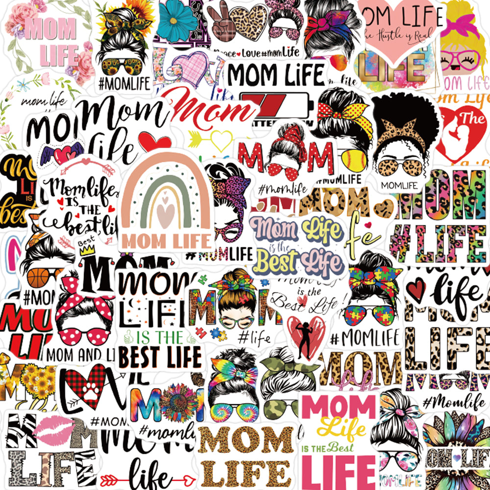 50pcs Mom Life Stickers Best Title