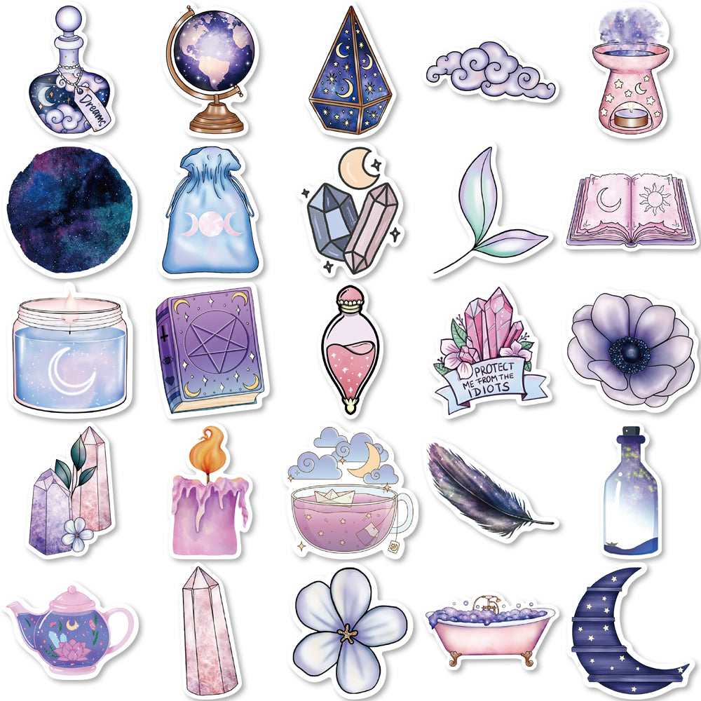 50pcs Magic Moon 2 Stickers Boys Tears Crystal Ball