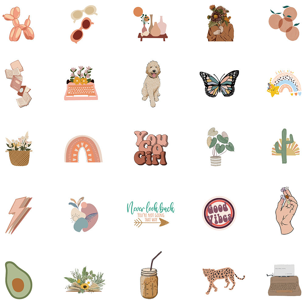 50pcs Bohemian 3 Stickers