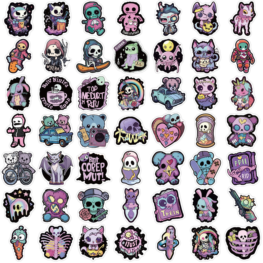 50pcs Dark Gothic Monster Style Stickers