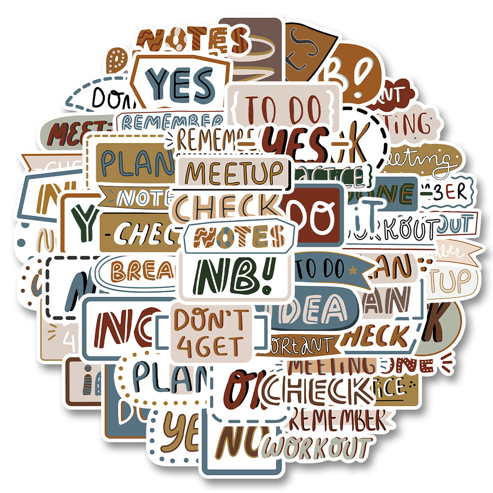 60pcs Sticky Note Text Stickers Meeting Yes