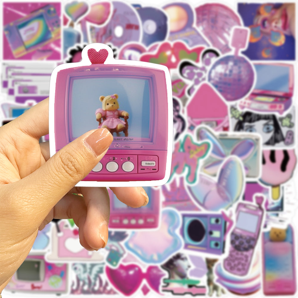 50pcs Vapor Style Wave Art Stickers