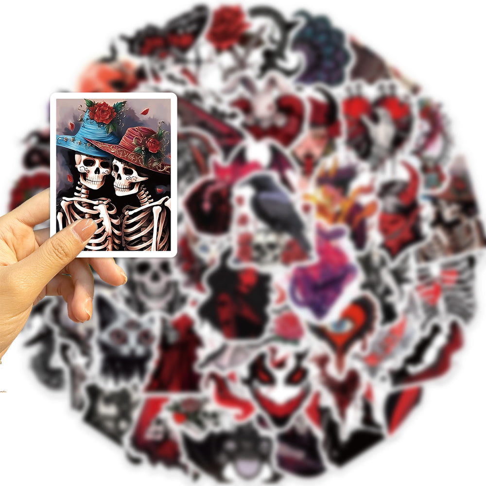 50pcs Horror Skull Gothic Stickers Aesthetic Stickers