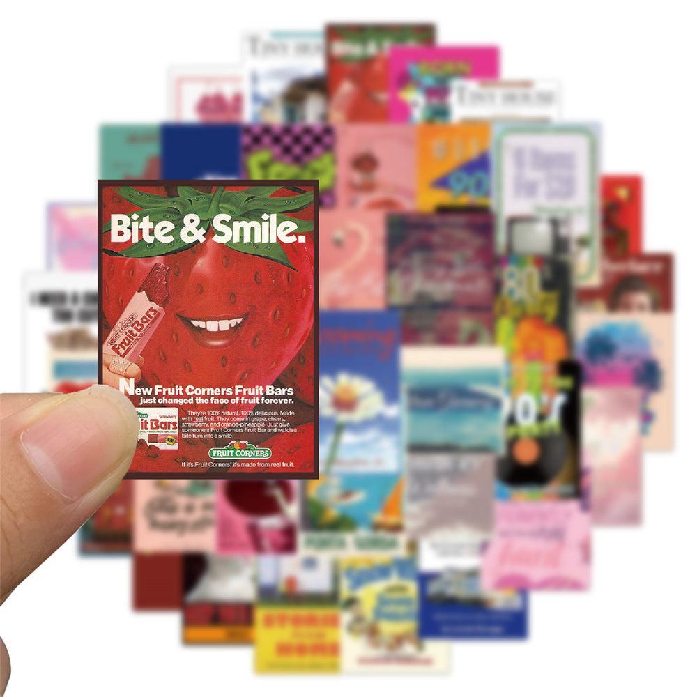 40pcs Retro 90's Style Cover Stickers