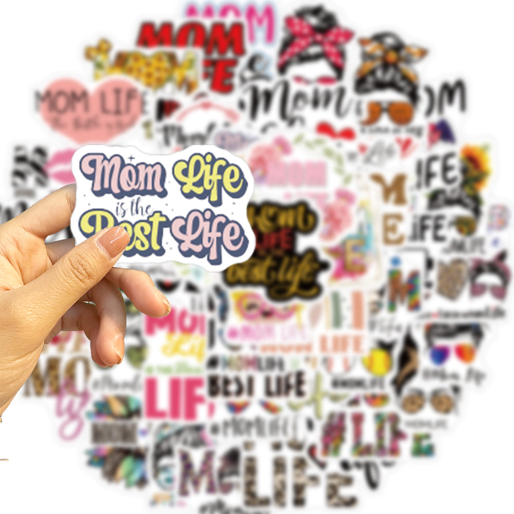 50pcs Mom Life Stickers Best Title