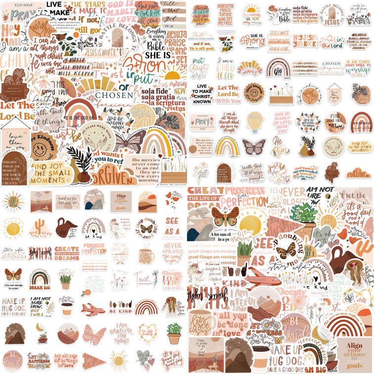 100pcs Bohemian Style Stickers Gypsy Freedom Style Art