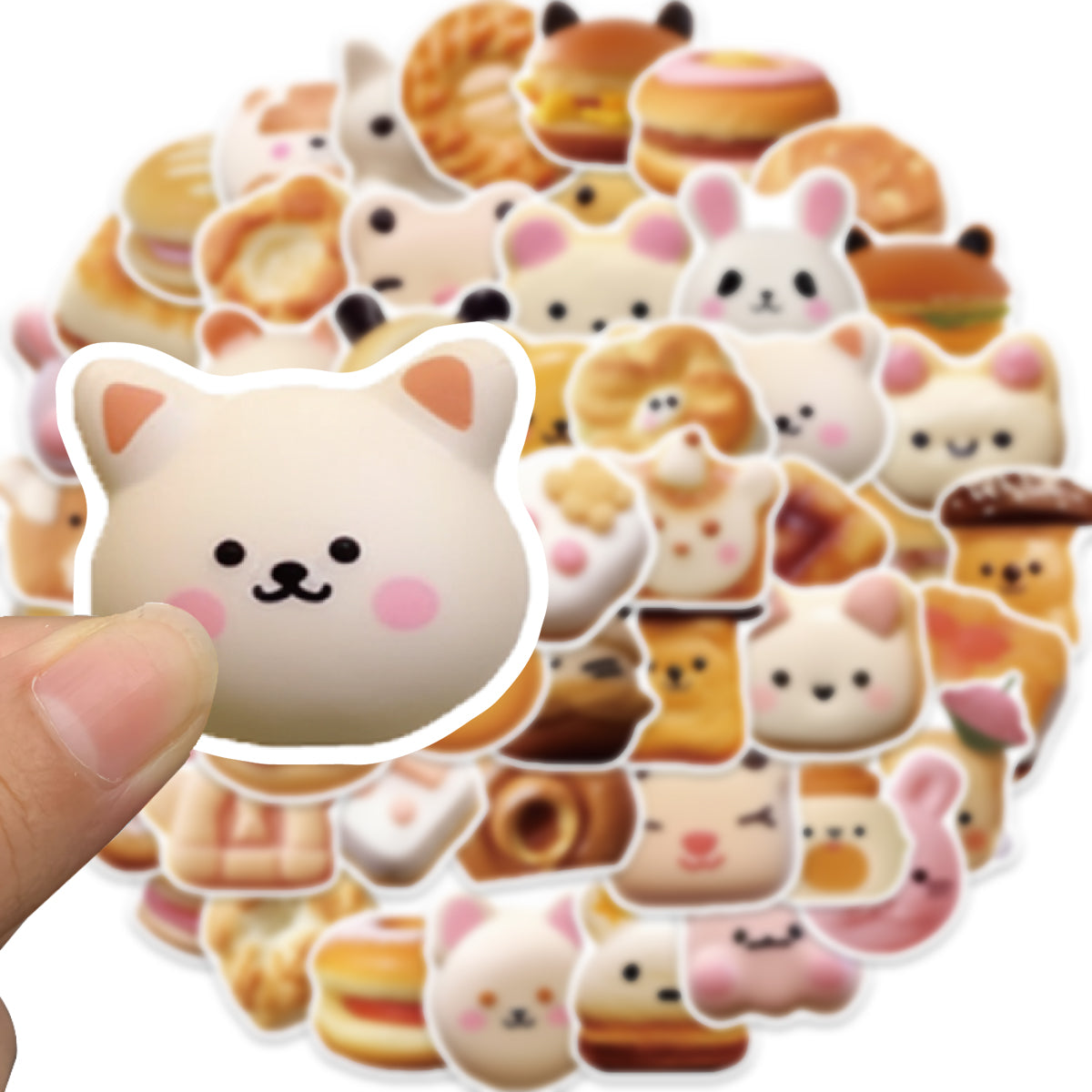 50pcs Bread Cookies Food Dessert Stickers