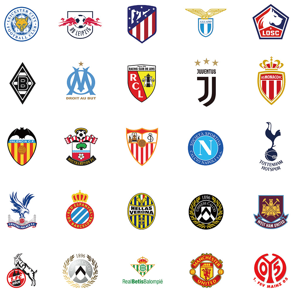 50pcs Soccer Logo Stickers