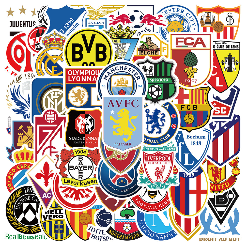 50pcs Soccer Logo Stickers