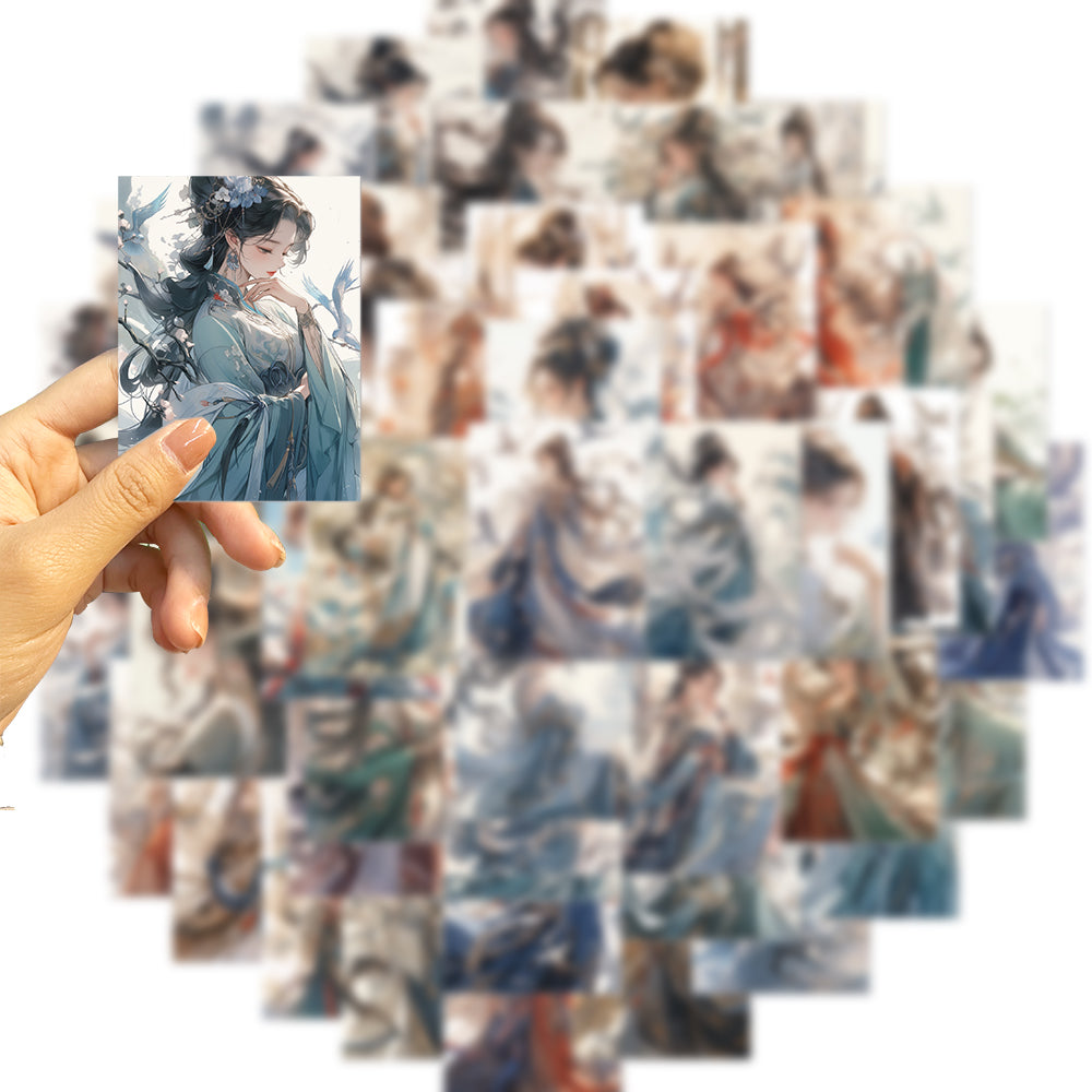 50pcs Ancient Anime Girls Stickers