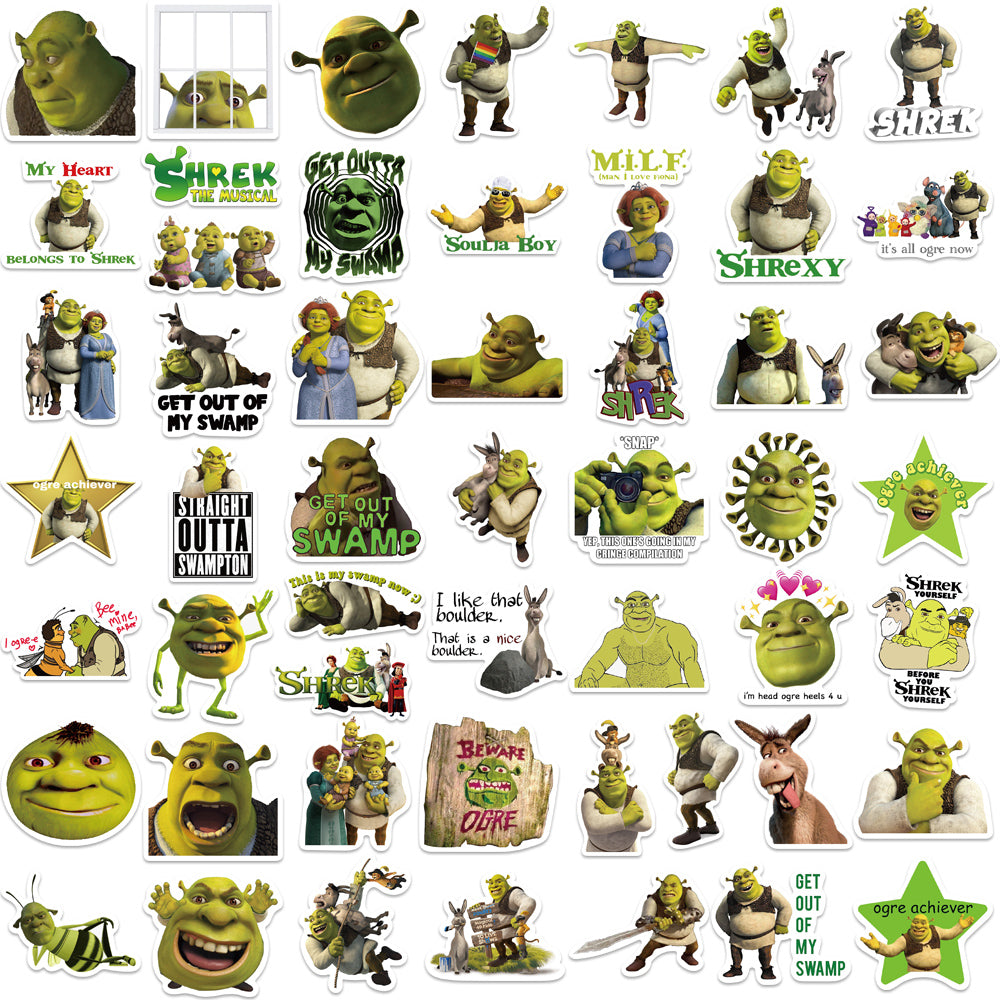 52pcs Shrek Stickers Kids Cartoon Monster