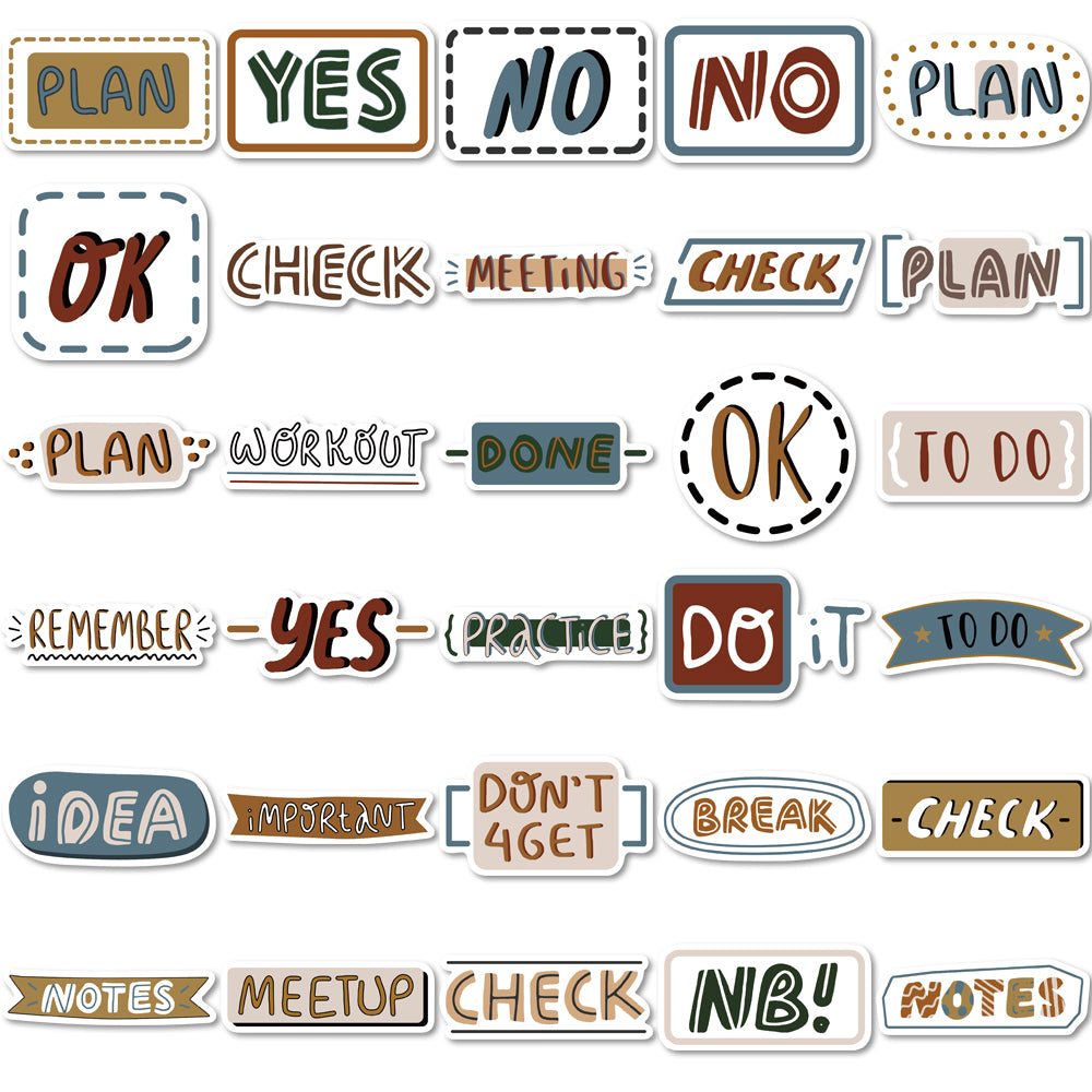 60pcs Sticky Note Text Stickers Meeting Yes