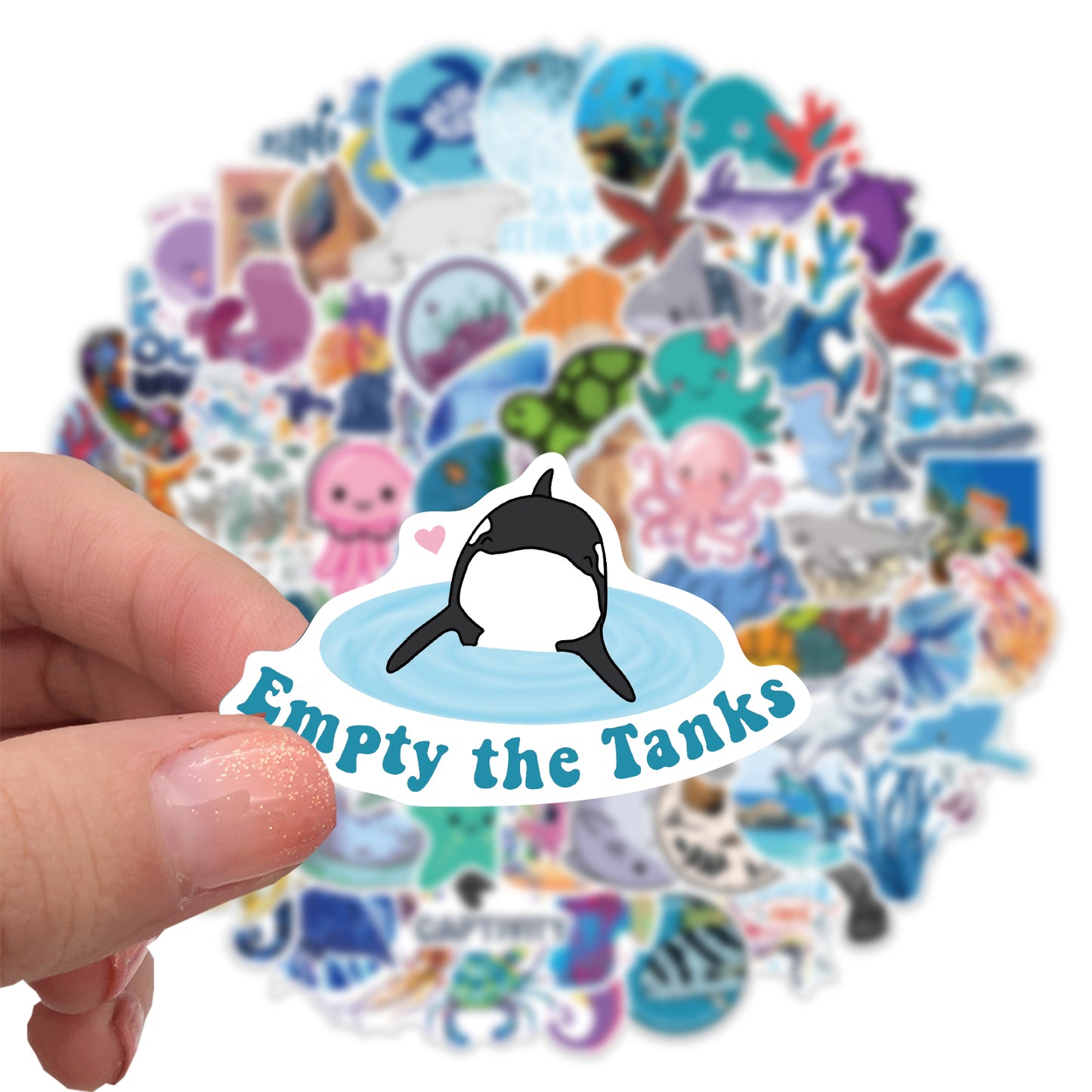 100pcs Marine Animals Stickers