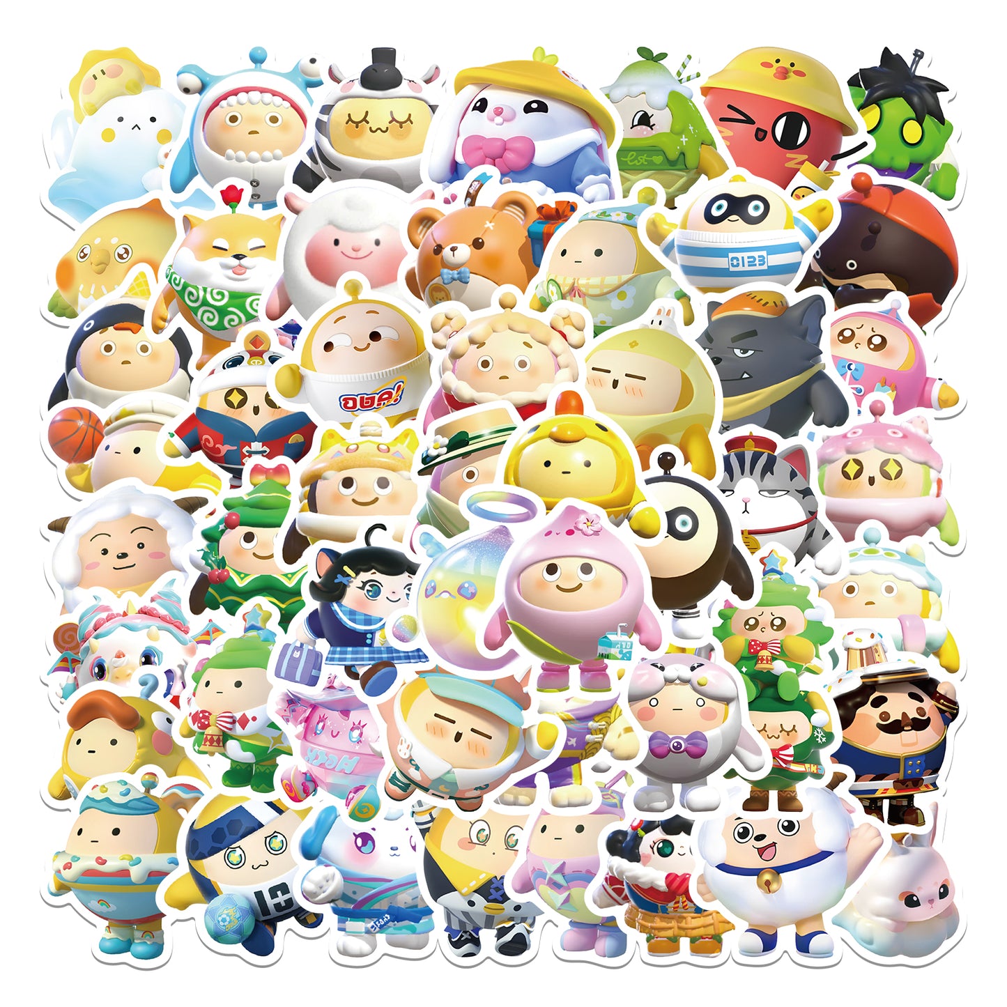 55pcs Eggy Party Stickers Gate-crasher Game
