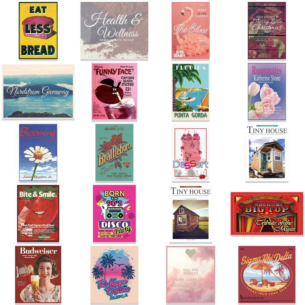 40pcs Retro 90's Style Cover Stickers