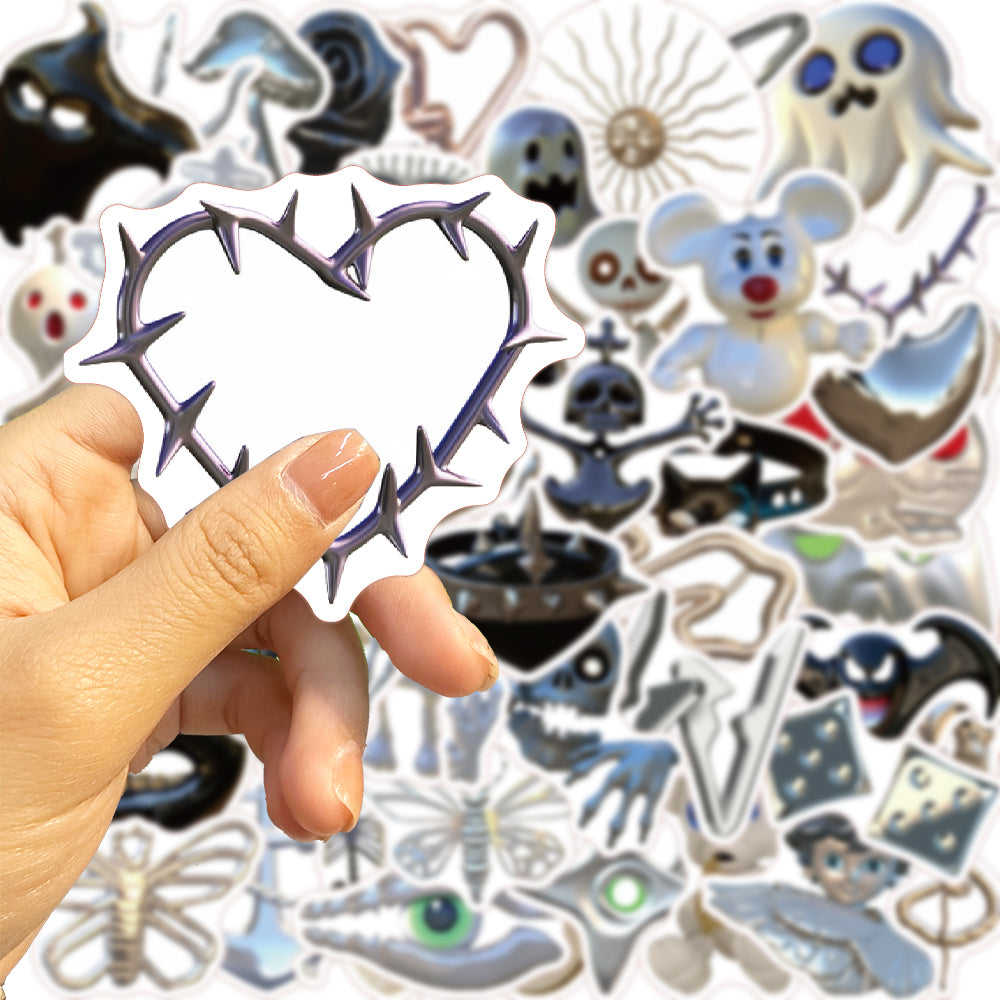 50pcs INS Mental Horror Ghost Punk Stickers