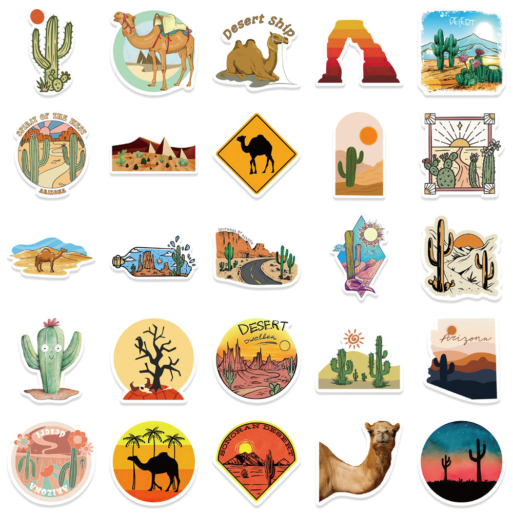50pcs Desert Stickers Sedona Cactus Ninny
