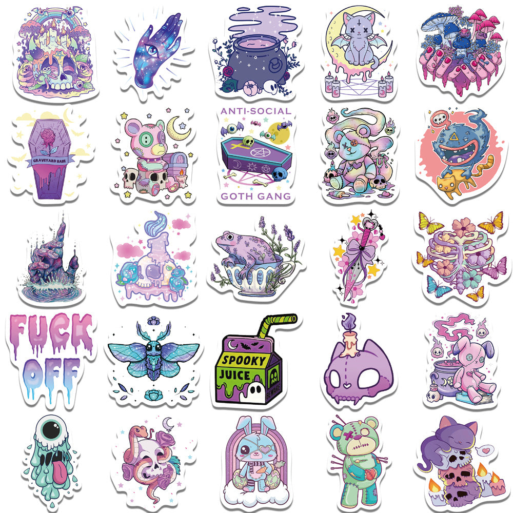 50pcs Gothic Purple Stickers