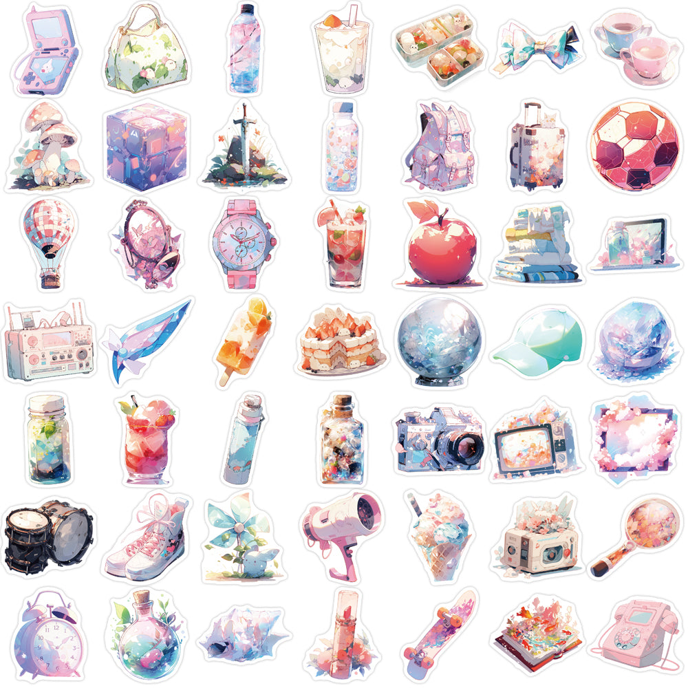 50pcs INS Fantasy Objects Bottle Drink Stickers