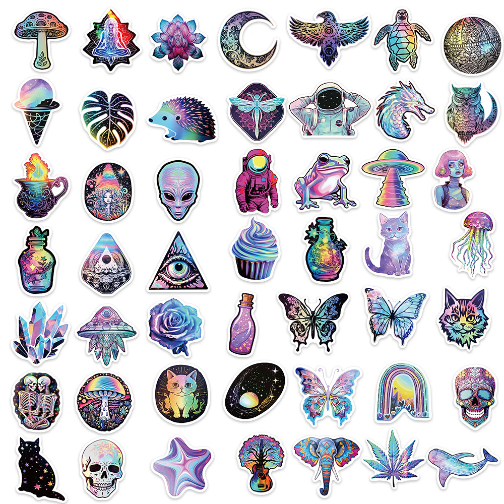50pcs Mystery Trippy Style Stickers