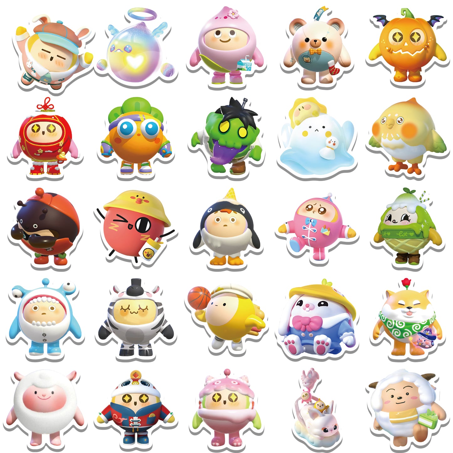 55pcs Eggy Party Stickers Gate-crasher Game
