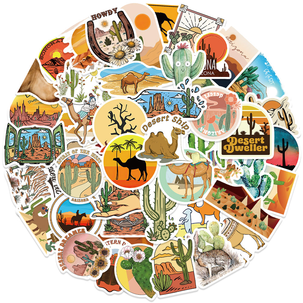 50pcs Desert Stickers Sedona Cactus Ninny