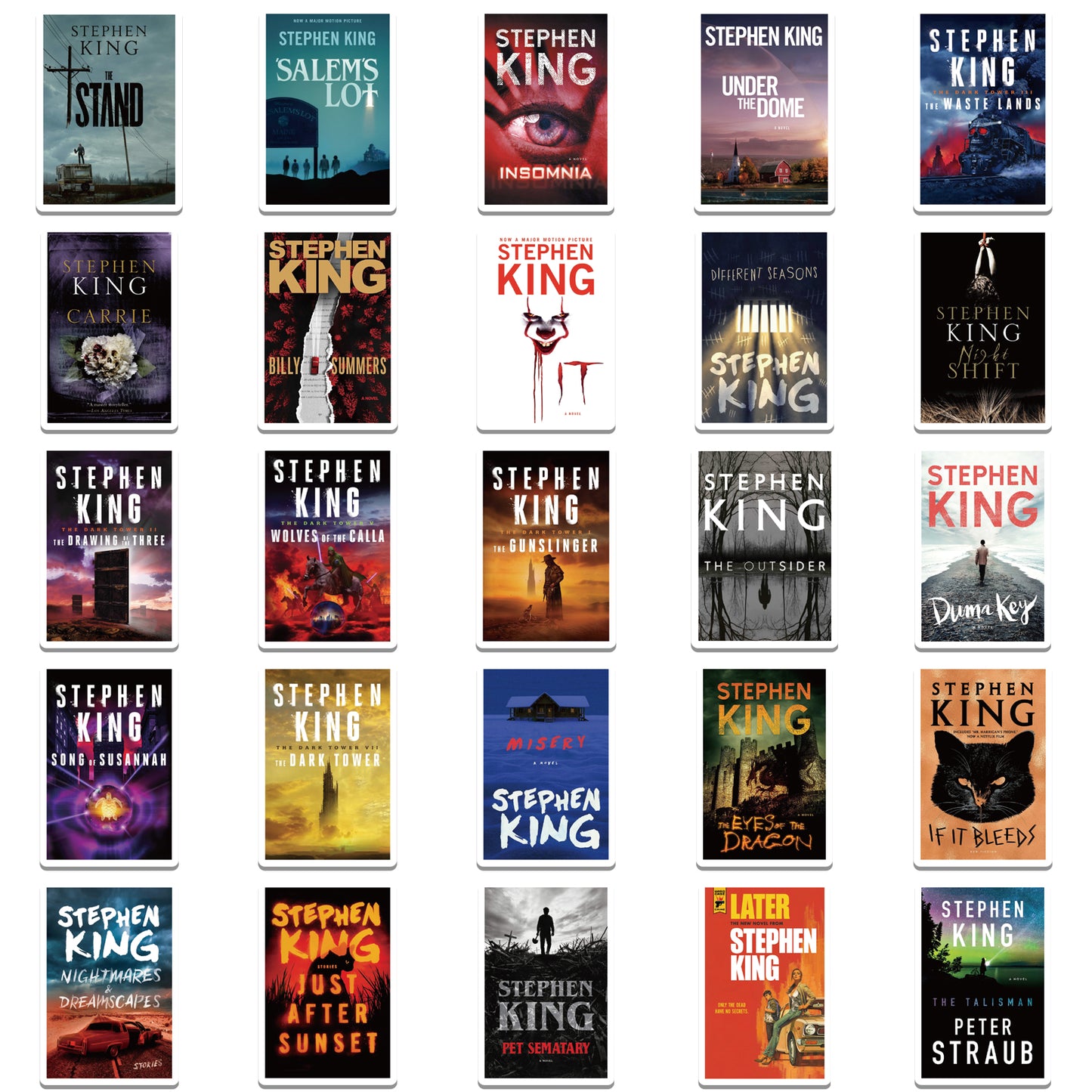 50pcs Stephen Edwin King Horror Novel Collection Stickers Dead Zone