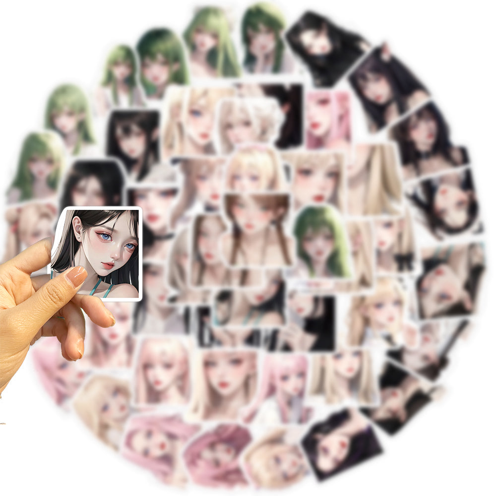 50pcs INS Sweet Girls Stickers Anime Avater