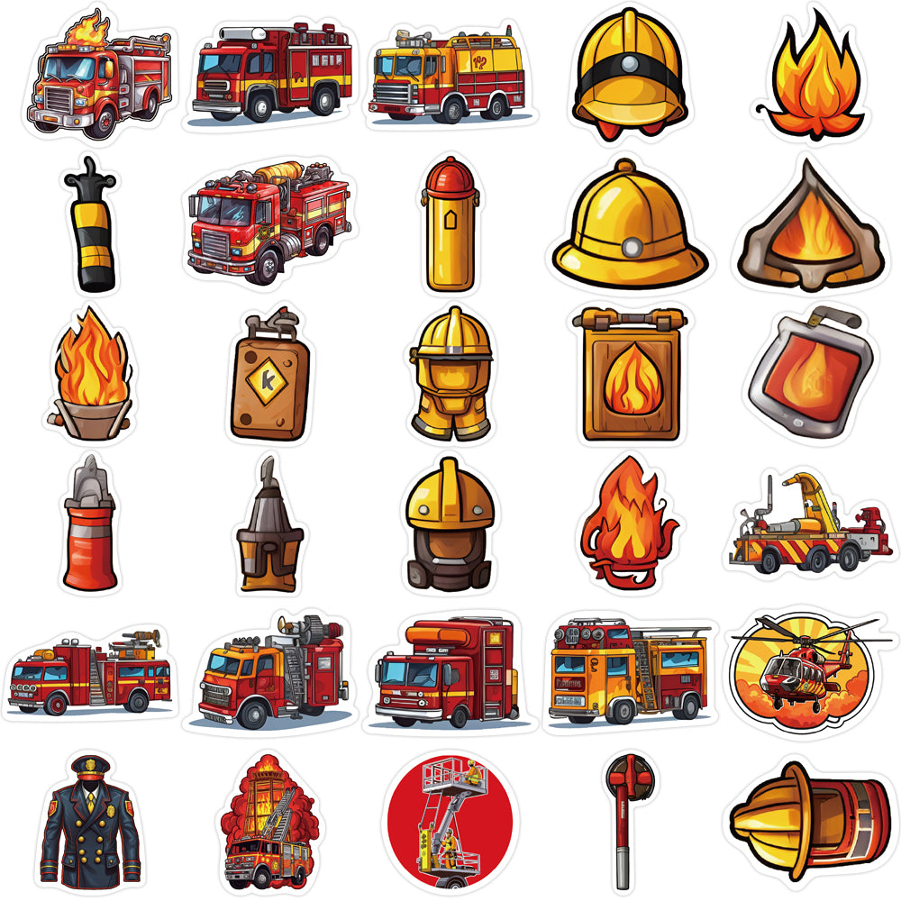 61pcs Firefighting Fire Hero Fire Engines Stickers