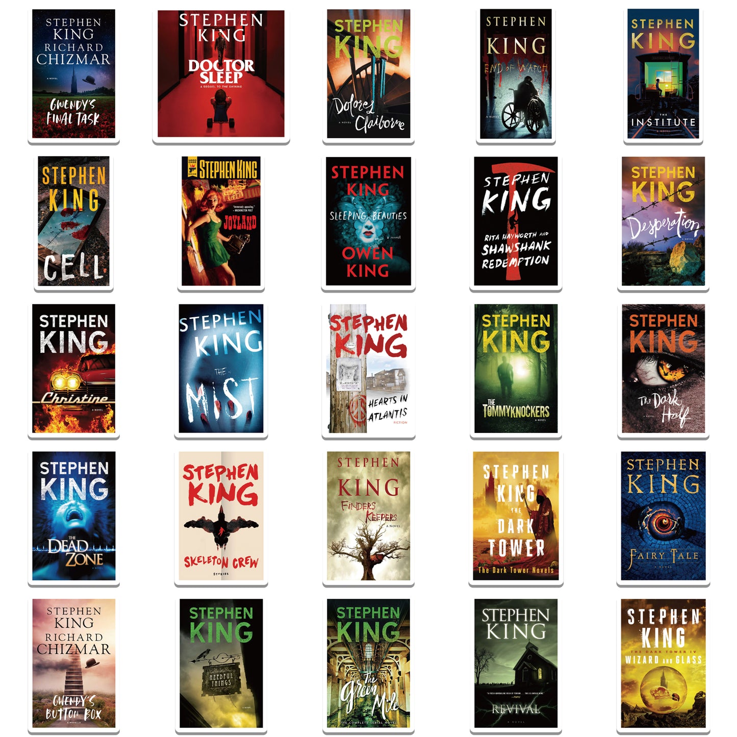 50pcs Stephen Edwin King Horror Novel Collection Stickers Dead Zone