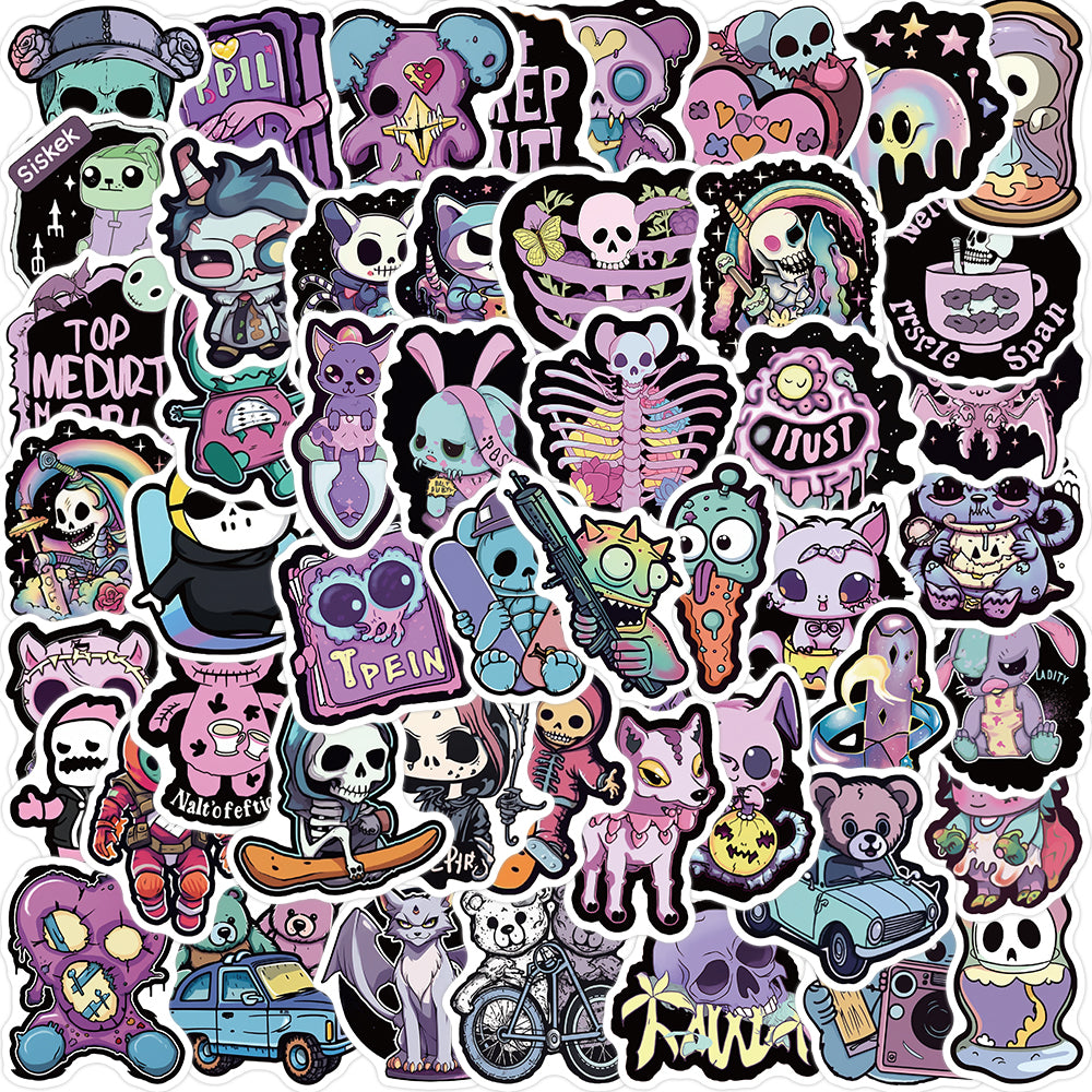 50pcs Dark Gothic Monster Style Stickers
