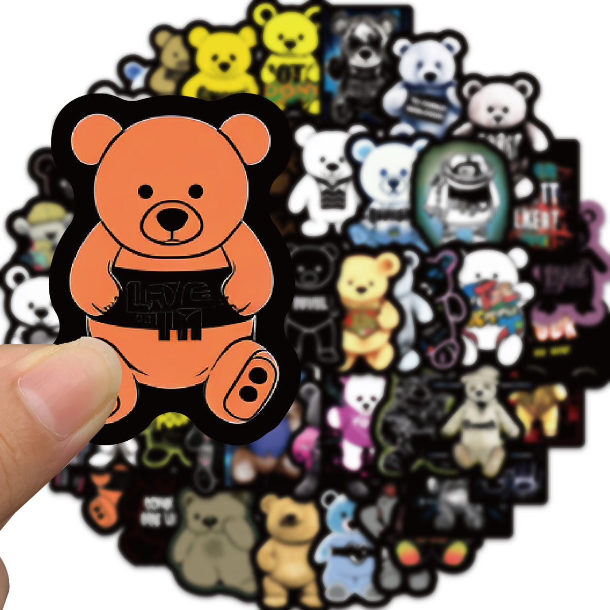 50pcs Tide Bear Fashion Brand Doll Stickers