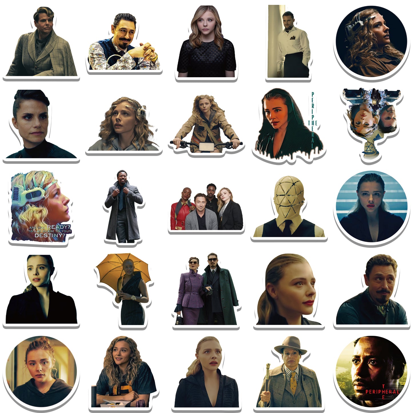 50pcs The Peripheral Stickers Cyberpunk Style TV Shows