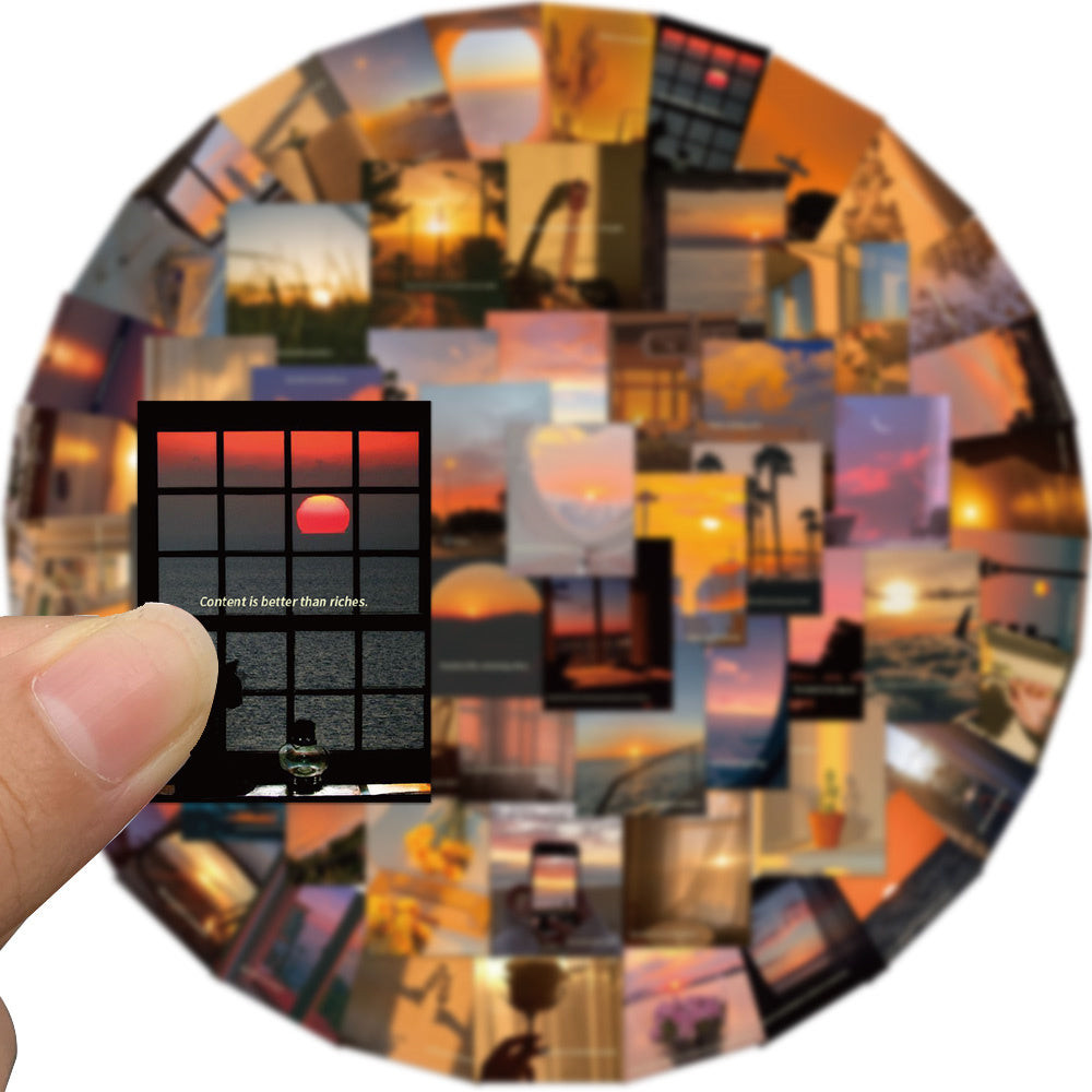 60pcs Sunset 2 Sunrise Landscape Photo Stickers