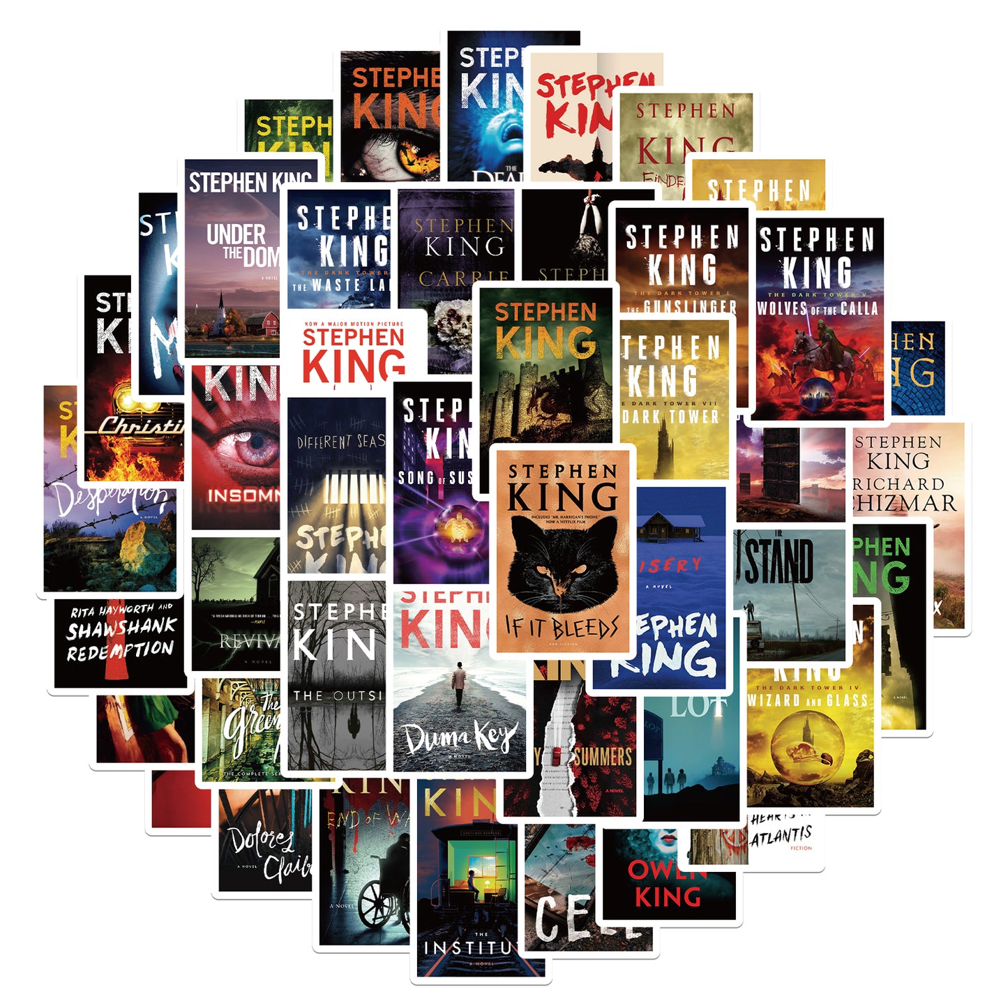 50pcs Stephen Edwin King Horror Novel Collection Stickers Dead Zone